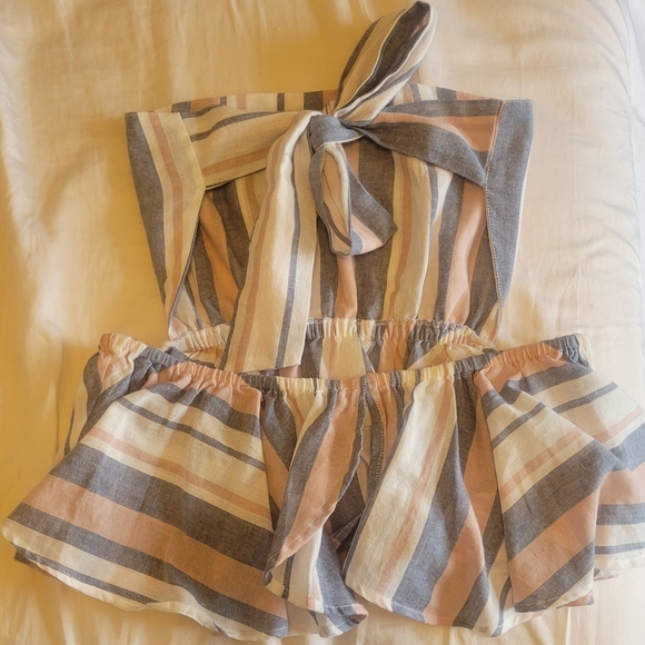 ASOS Striped Linen Top and Skirt Set Sz6 - Picture 8 of 9